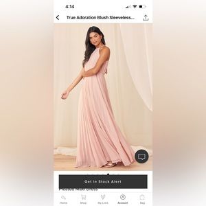 NEVER WORN: Lulus True Adoration Blush Sleeveless Pleated Maxi Dress